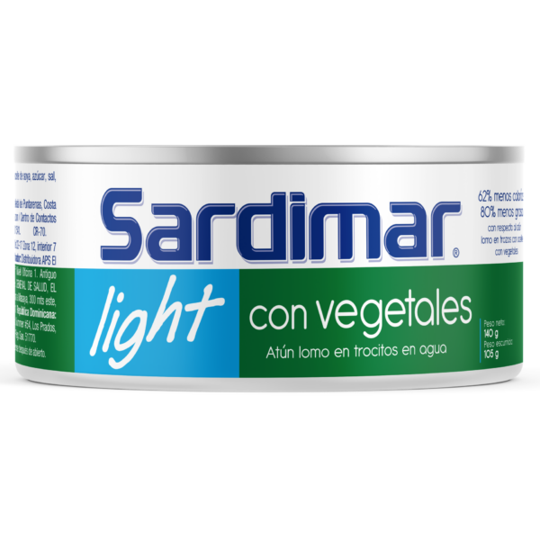 Atún Trozos Con vegetales en Agua Sardimar 140g