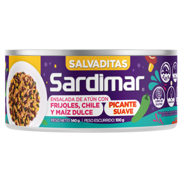 Salvaditas Frijoles, chile y maíz dulce