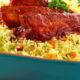 Cazuelita de arroz jardinero con sardina en salsa de tomate